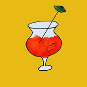 Dit is een tekening van een glas frisdrank.