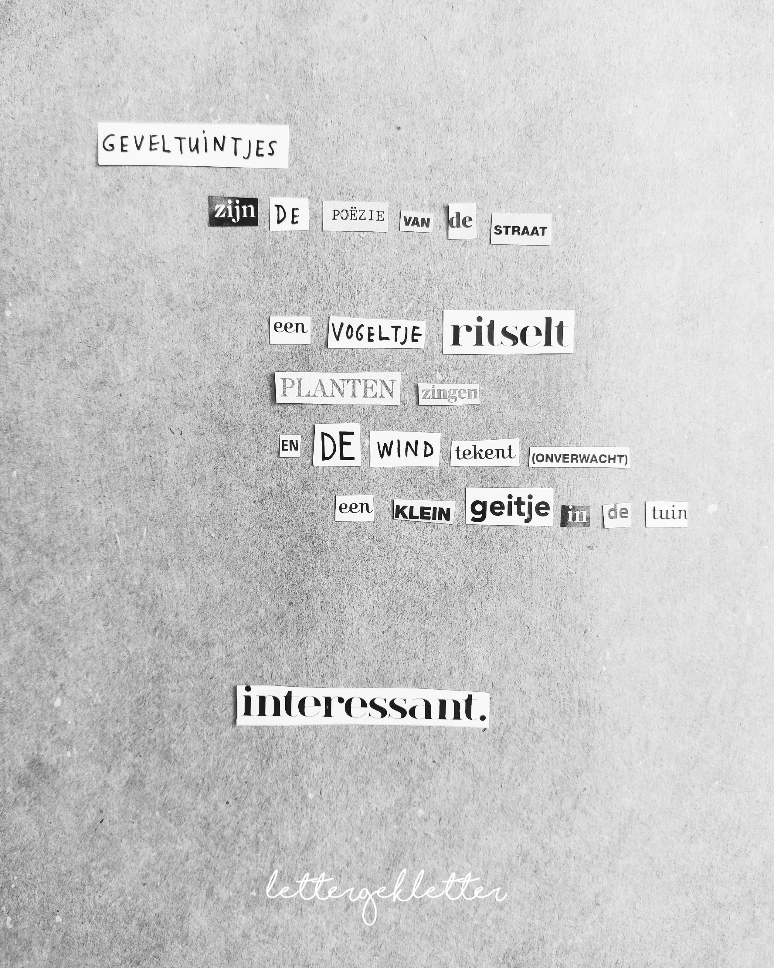 Dit is een gedicht over geveltuintjes.